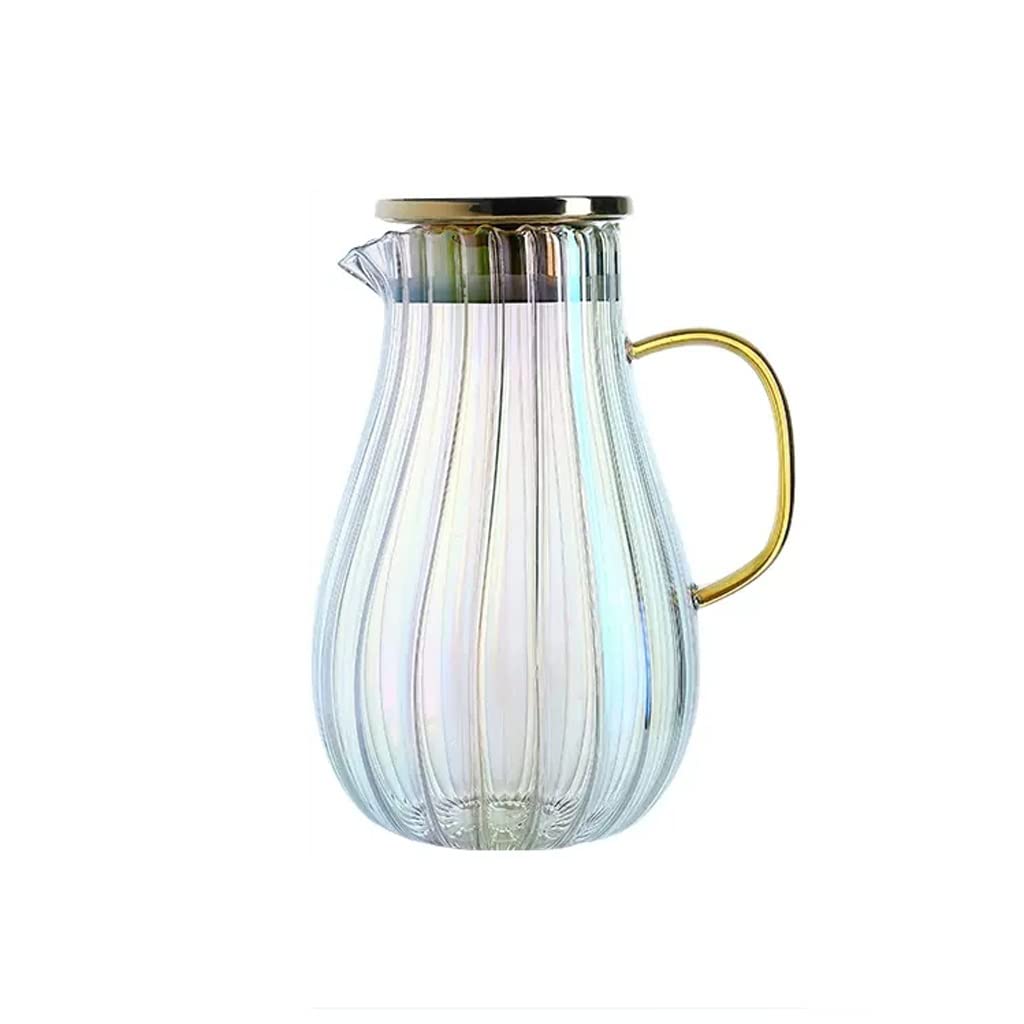 Nff Jarra De Vidrio, Jarra De Agua Colorida De 1.5L con Tapa Jarra De Vidrio Resistente Al Calor Gruesa Adecuada For Jugo, Té, Leche (Size : 1.7L)
