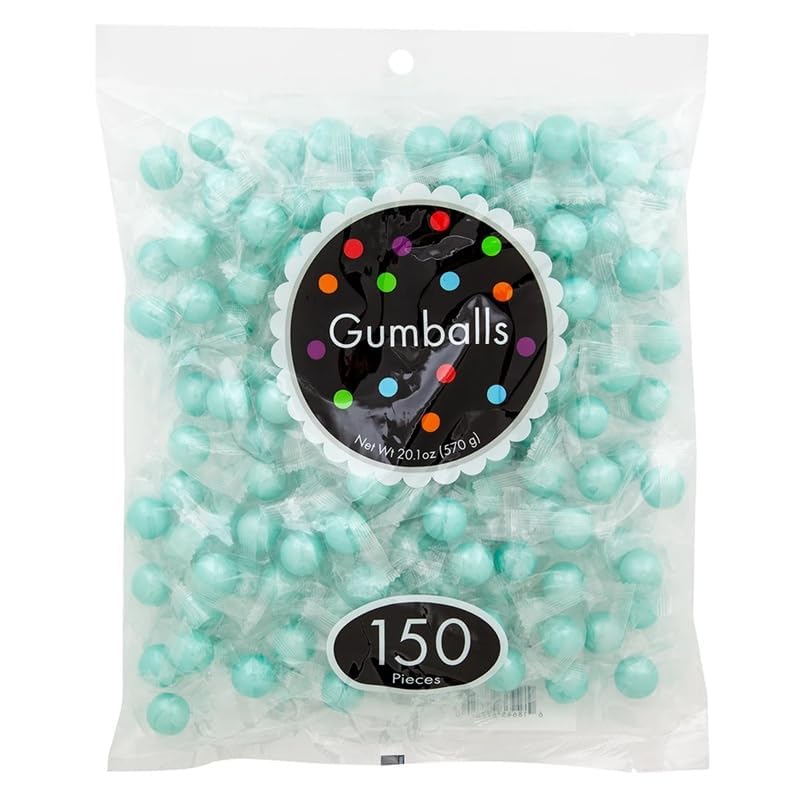 Bayside Candy Wrapped Gumballs – Assorted Flavors and Colors (160.8 oz (1200ct), Robin Egg Blue Cotton Candy)