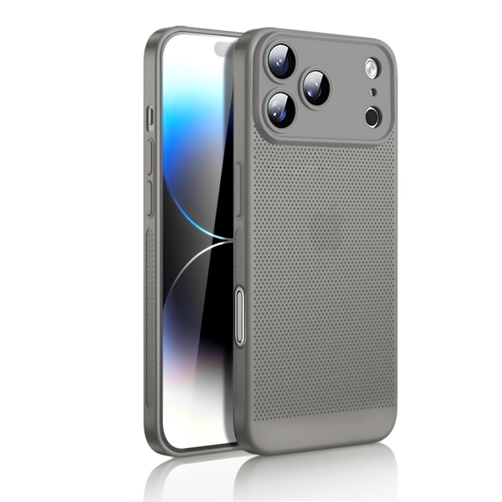 Dl3 Mobilak Case For iPhone 17 Pro Max 6.9-Inch Heat Dissipation Case with Built-in Camera Lens Protector Slim Fit Breathable Cooling Anti-Fingerprint Hard PC Back Shockproof Cover