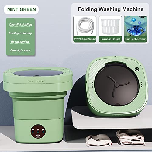 Image of Portable Washing Machine and Dryer,Mini Washing Machine With Spinner,Modes Deep Cleaning, Suitable For Apartments, Dormitories, Camping, RV Travel (6.5L-Green)