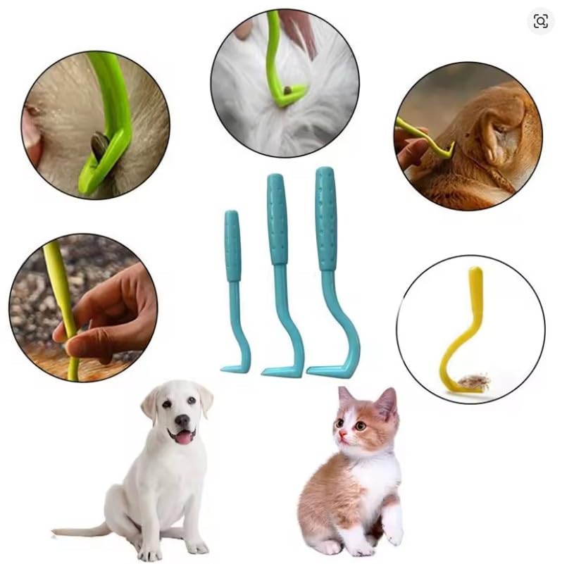 Générique *** Lot De 3 Crochets d' Extraction Tiques - Ensemble de 3 Pinces Tire-Tiques - Tailles S/M/L - pour Chiens, Chats, Chevaux ... 3 Pièces - Anti Tique