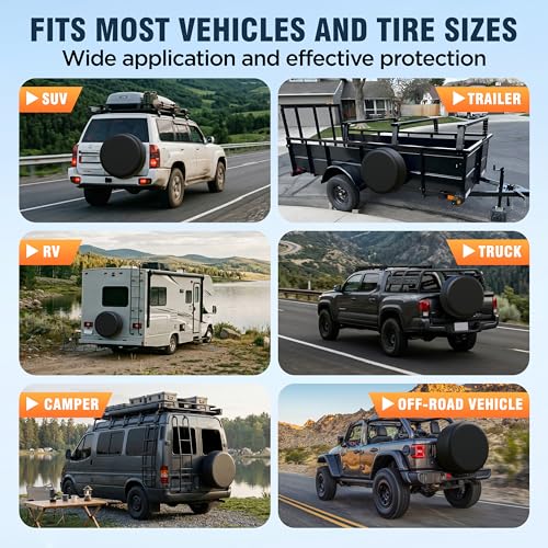 Image of Moonet PVC Leather Spare Tire Wheel Cover Universal fit for Diameter 24-26 inch