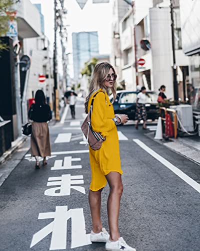 Image of Women's Swimsuit Cover up,Silky Button Down Shirt Midi Dress Kimono,Summer Bathing Suit Beach Coverups for Women (CP-Aline)