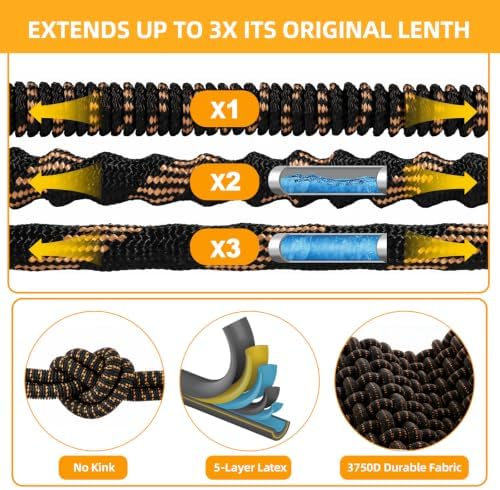 50 ft Expandable Garden Hose - 2026 Latest Leak-Free Water Hose with 10-Pattern Nozzle, 3/4” Solid Brass Fittings, Lightweight No-Kink Flexible, 5 Layer Latex Core 3750D Retractable Expanding Hose - 2
