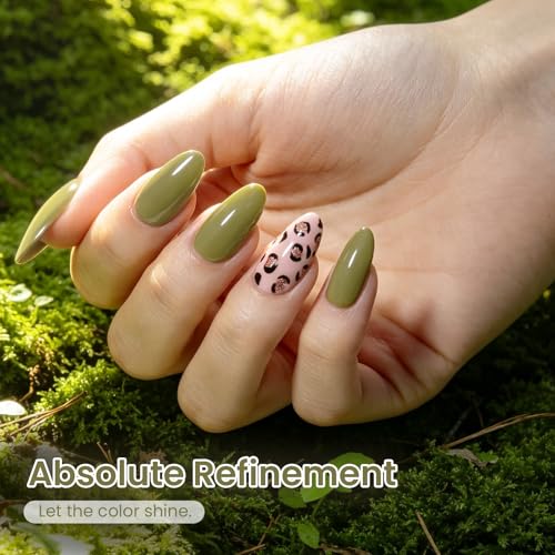 Image of Beetles Green Gel Polish - Mossy Bud 15ML /0.51Fl Oz, Olive Green Gel Nail Polish, Color-Matched Bottle, Soak-Off UV LED, Long-Lasting Holiday & Fall Nails Art for DIY Beginners & Salon Pros