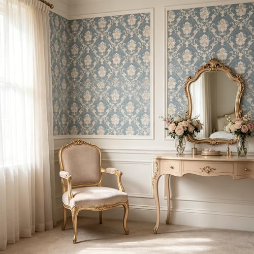 Papel tapiz grueso extraíble de damasco francés para pared 4