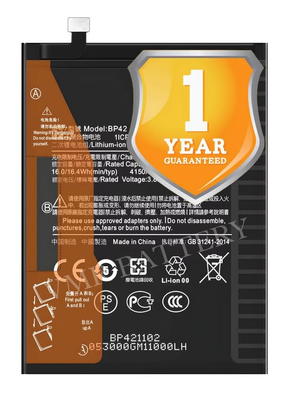Image of Original BP42 Battery Compatible for Xiaomi 11 Lite 5G NE (2109119DG, 2107119DC, 2109119DI) - (4250mAh) - 1 Year Warranty K7