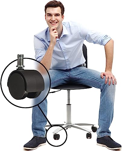 Image of New Imported Caster Wheels Office Chair (Black) | Set of 5