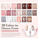 AZUREBEAUTY 31 Pcs Dip Powder Nail Kit 20 Colors Glitter Nude Brown Pink White Gray Dip Powder Liquid Set with Top/Base Coat Activator for French Nails Art Manicure DIY Salon Women Valentine's Gift - Image 5