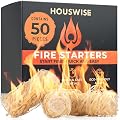 Fire Starter 50 pcs - Natural Fire Starters for Indoor & Outdoor, Firestarter for Wood Stove, Fireplace Campfires, Chimney, Grill, Fire Pit, BBQ