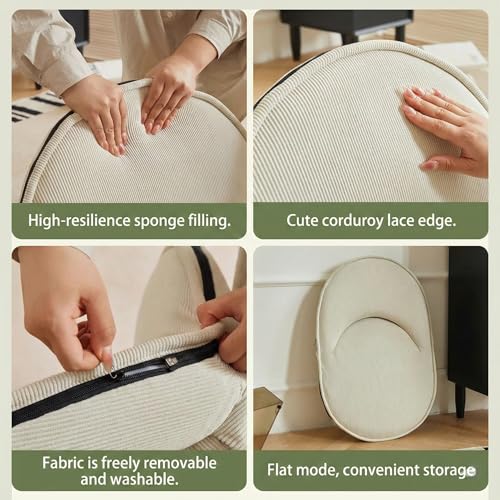 Image of Foldable Floor Chair with Back Support, Tatami Style Floor Lounger for Bedroom, Bay Window, Balcony, Living Room, or Bedside - Single Seat with Backrest Cushion