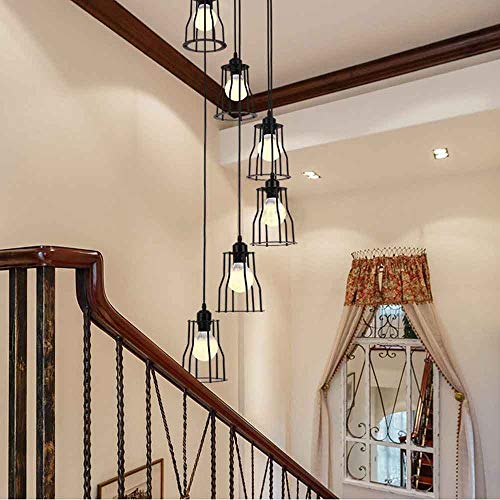 Lustre escalier créatif 6 boules pour salon et maison contemporaine