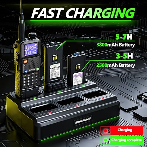 Cargador de seis vías UV5RH base de carga de batería multi unit para AR-5RM 4