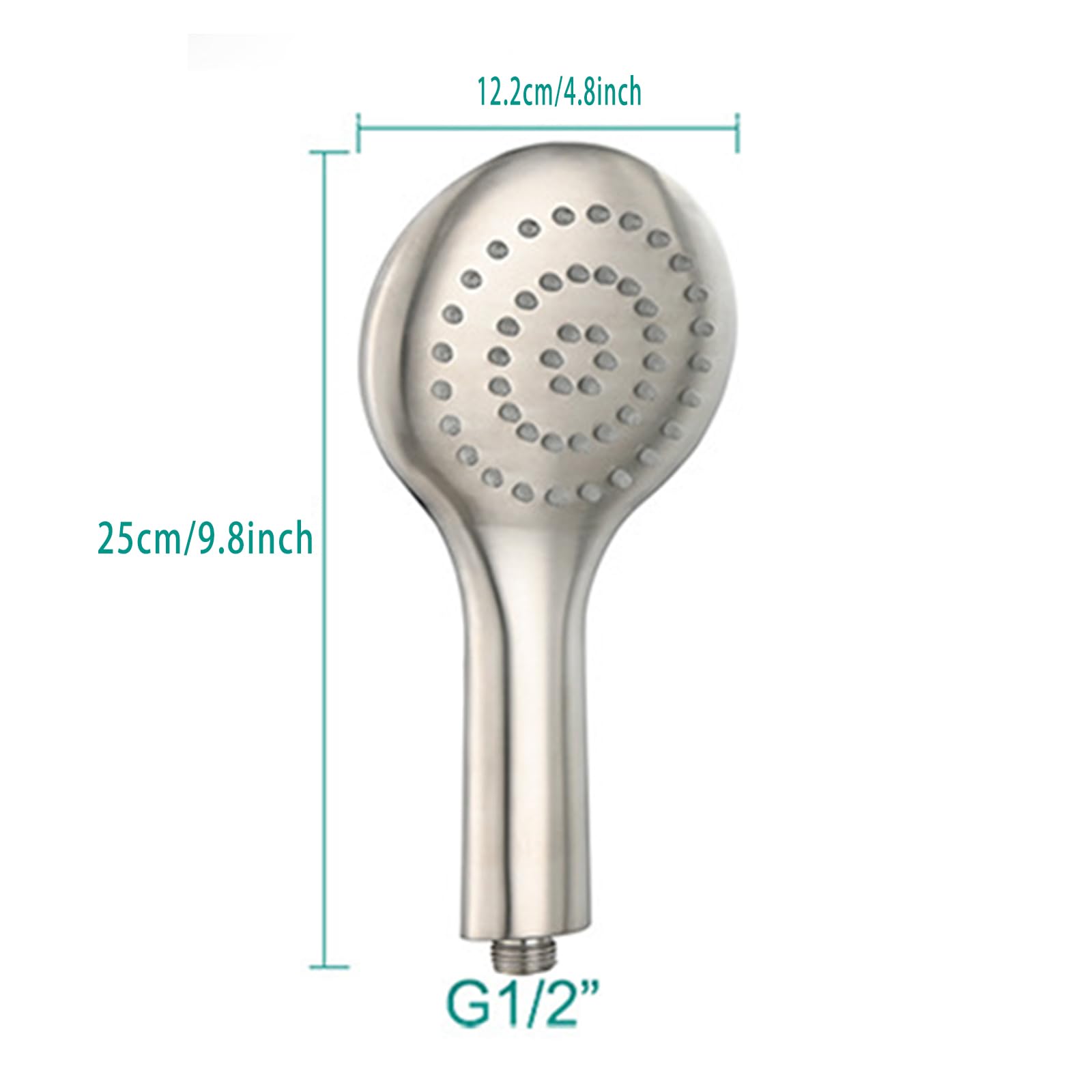 Cabezal de ducha de mano de acero inoxidable cepillado con manguera de 59 pulgadas, rociador de ducha de alta presión, soporte de pared ABS ajustable para máxima comodidad y versatilidad