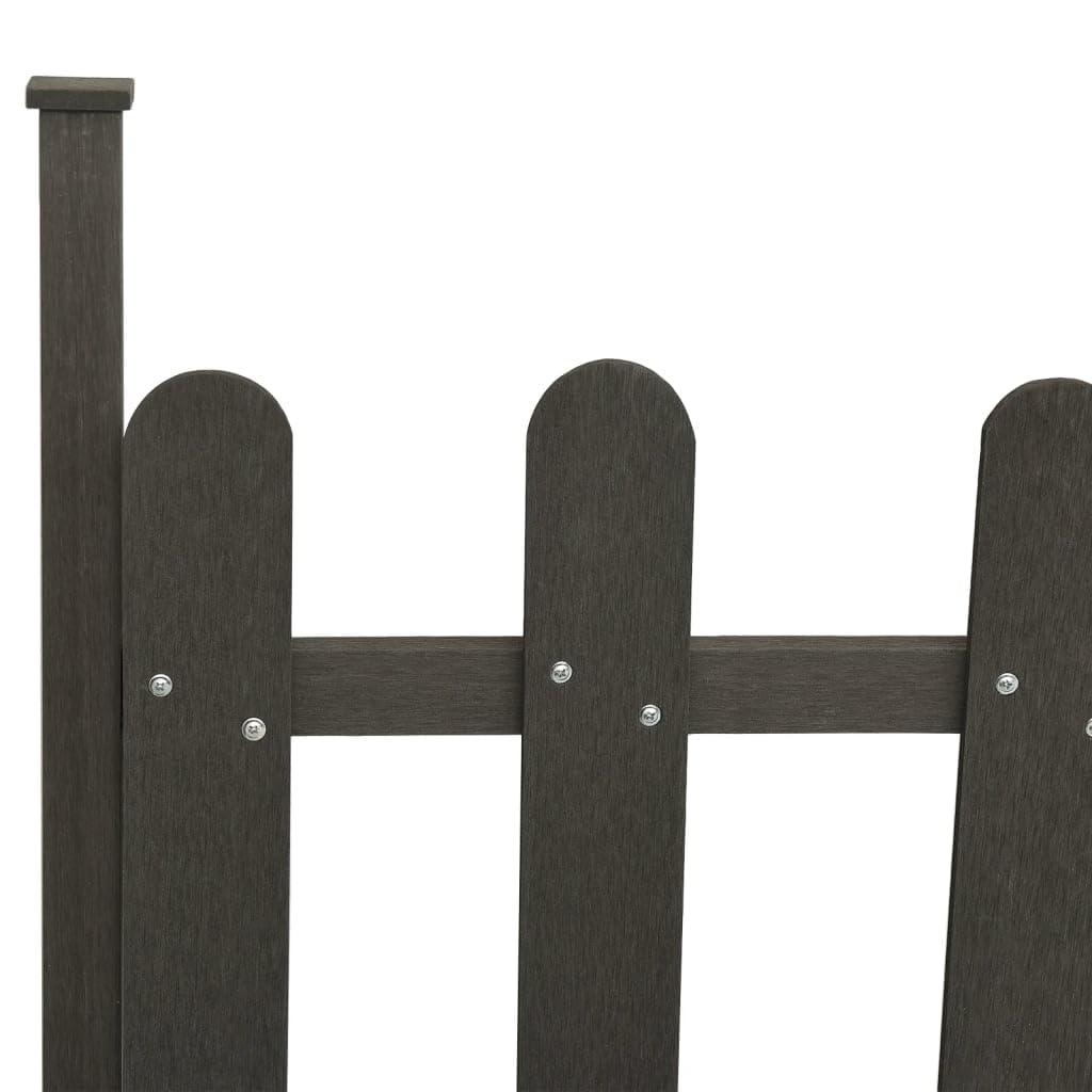 vidaXL Valla de Jardín con Postes 3 Piezas Panel Patio Terraza Exterior Alambrada Cerca Alambre Barrera Privacidad Partición Duradera WPC 614x80 cm
