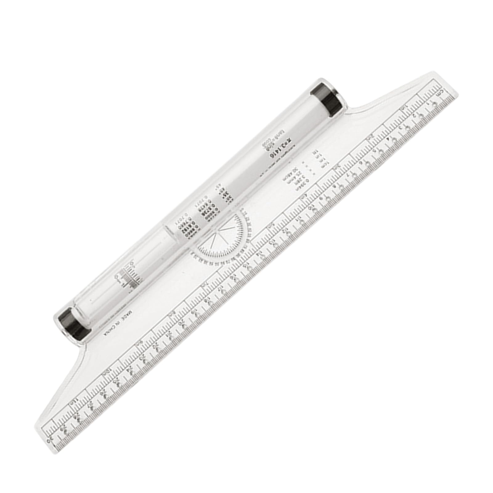 Mistillion 12 Inch Rolling Ruler, 30cm Multipurpose Parallel Drawing Ruler, Clear Plastic Geometric Ruler for Students, Architects, Artists, Engineers
