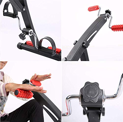 Image of Mini Exercise Bike Exercise Bike Arm and Leg Exerciser-Arm Leg Exercise Peddler Machine-Fitness Equipment for Seniors and Elderly-Portable Pedal Exerciser- Folding Exercise Bike
