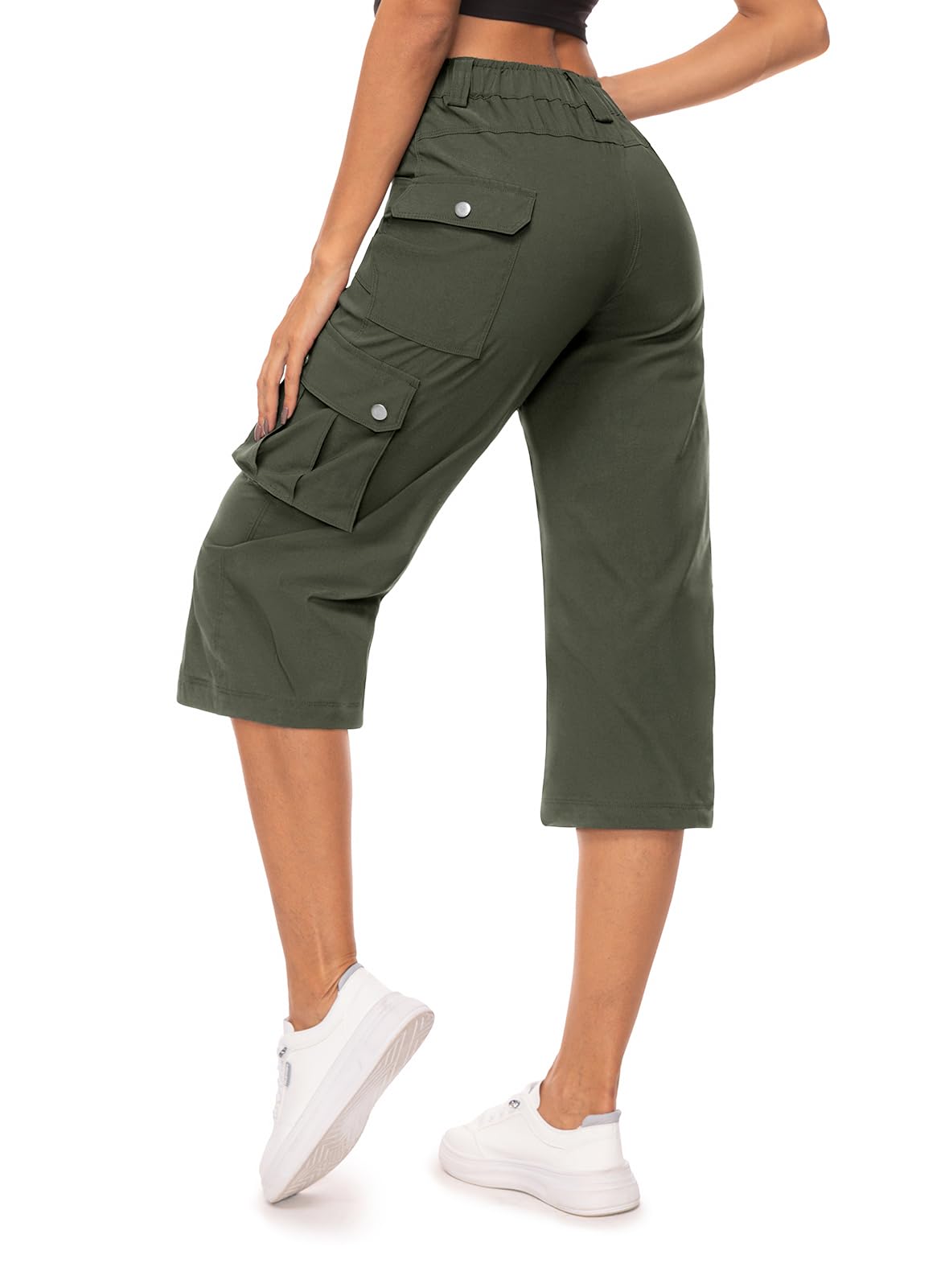 Moosehill Hose Damen 3/4 Caprihose: Wanderhose Outdoor Trekkinghose Leicht Schnelltrocken Atmungsaktiv Mit 6 Taschen Elastisch Für Damen Outdoorsport Reise