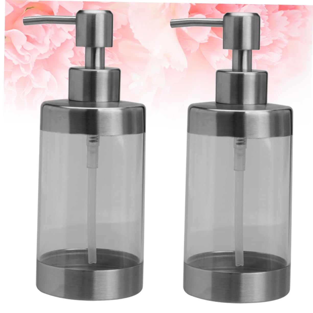 2piezas Dispensador De Loción Envase De Champú Vacío Acero Inoxidable Fácil De Limpiar
