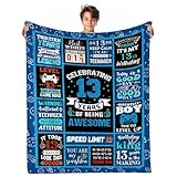 INXENG 13 Year Old Boy Gifts, Birthday Gifts for 13 Year Old Boy, Happy 13th Birthday Boys Blanket 60'x50', 13th Birthday Decorations for Boys