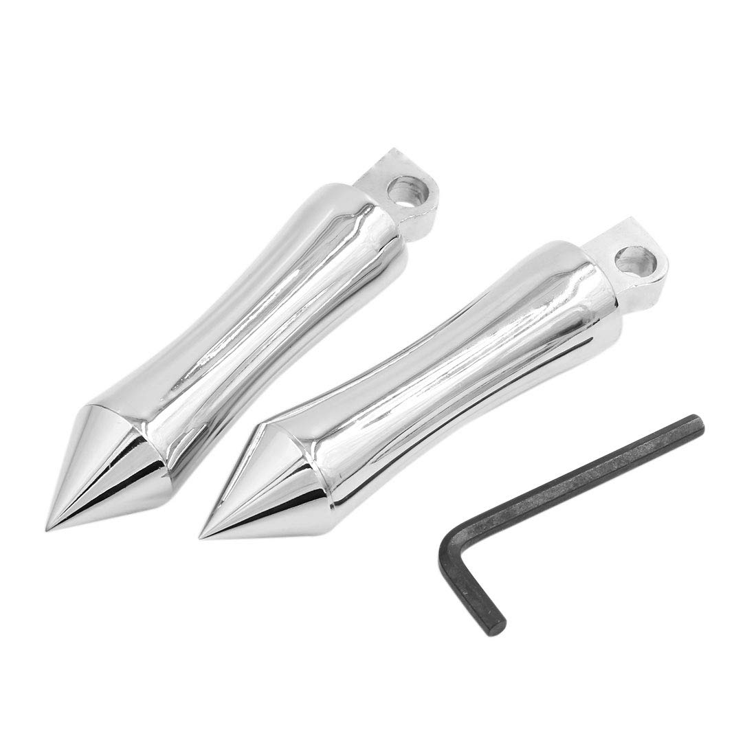 F FIERCE CYCLE1 Pair 10.35mm Aluminum Alloy Motorcycle Rearsets Rear Set Footrest Footpeg Foot Rest Peg Bike Bicycle Cycling Silver Tone for Harley Davidson Fxsbse