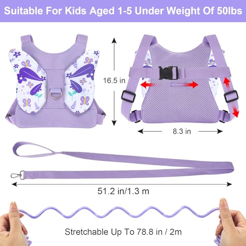 image for Accmor Toddler Harness Leash, 3 in 1 Cute Butterfly Kids Leash + Anti 