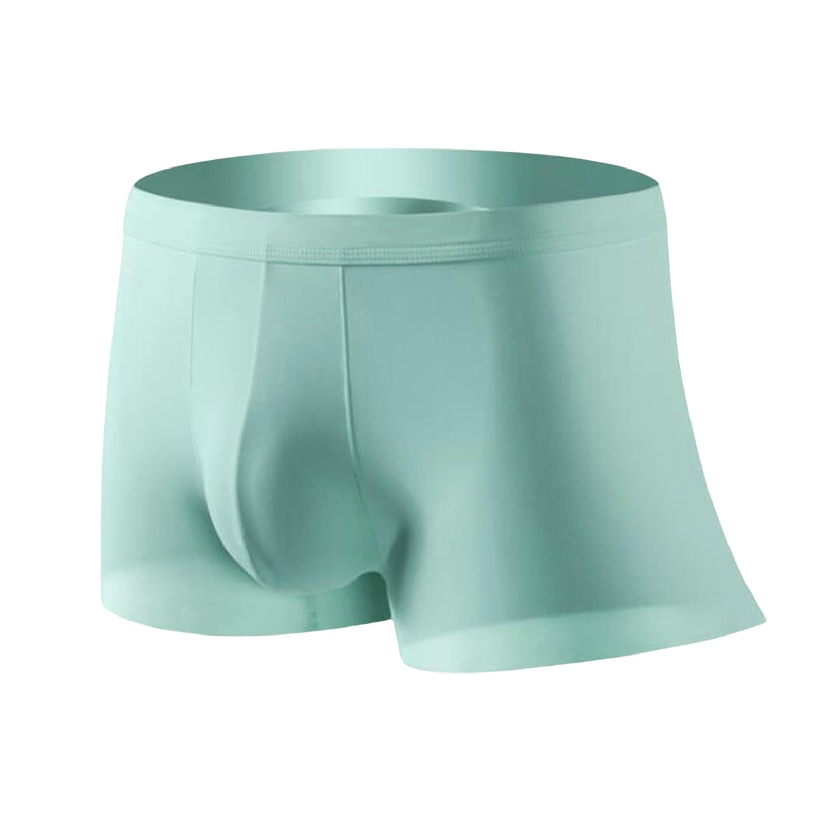 Boxer Uomo Seamless Ice Silk Maschile Biancheria Bianche da Brief Pugile Maschi-Verde-XXL
