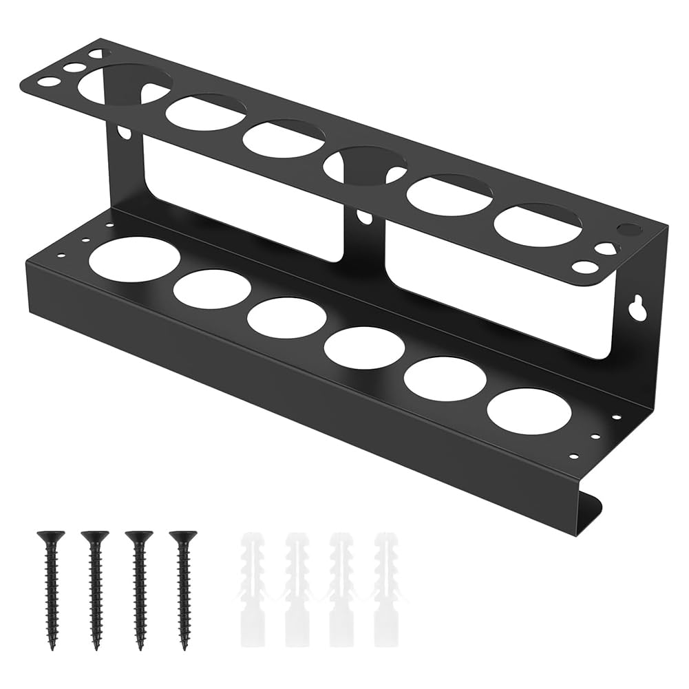 Ehwisbe Caulking Tube Holder, Wall Mounted Caulk Tools Rack, Holds 6 Tubes Caulking Nozzle, Sealant Organizer Caulking Tube Rack