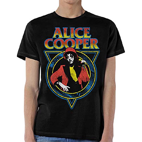 Rock Off Alice Cooper Microphone Pose Officiel T-Shirt Hommes Unisexe - Les Beatles, Paul McCartney, John Lennon, RIngo Starr, George Harrison Rock Off Alice Cooper Microphone Pose Officiel T-Shirt Hommes Unisexe