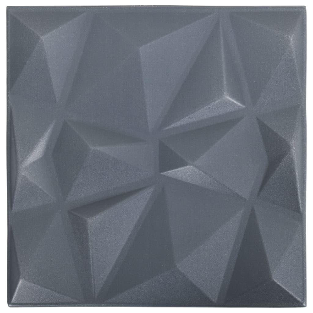 Pannelli da parete 3D per materiali edili, 48 pezzi, 50 x 50 cm, grigio diamante, 12 m²