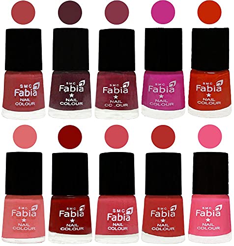 Image of ALL IN ONE (PACK OF 10), Long Lasting Glossy Nail Polish, 6 ml Each, All Vibrant Colours,02253