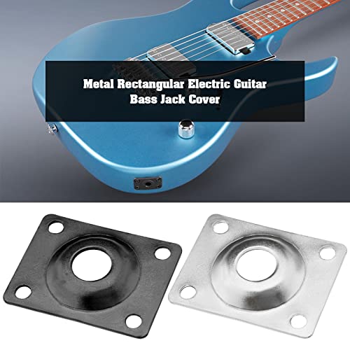 The Lord of the Tools 3PCS Rectangle Guitar Jack Plate Guitar Pickup Output Jack Socket Plate with 12PCS Fixing Screws for Electric Guitar Bass 1 Gold & 1 Silver & 1 Black - Image 3
