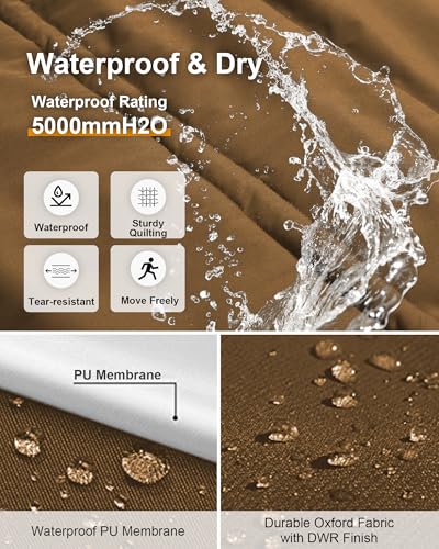 CREATMO US Men's Big and Tall Winter Coat Waterprpoof Long Puffer Jacket Thicken Parka with Removable Fur Hooded4