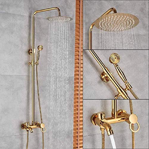 Ensemble de robinet de baignoire-douche doré contre les projections