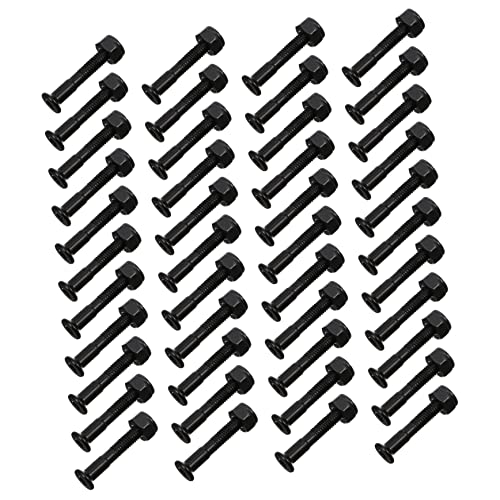 NULYLU Skateboarding Tools 40 Pack Mounting Screws Set Skateboard Mounting Bolts Black Nuts for Easy Assembly