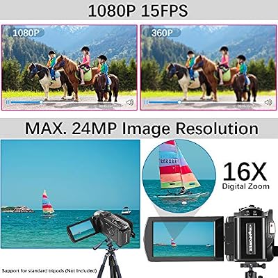 Hojocojo Caéscope vidéo 4K 36 P Vlogging Caéra pour Appareil Photo