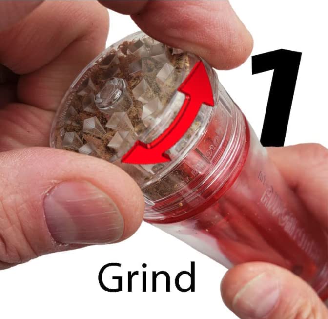 Grindarolla Herb Grinder & Stasher - Convenient, Durable, Easy & Simple Grinders | Cone Loader, Grind & Stash Spice, Coffee Pepper | Magnetic Grinding Mill with Packing & Cleaning Tool (Happy Face)