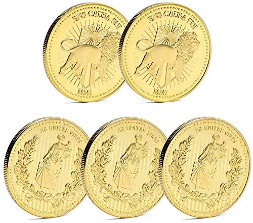 Waymore John W. Münze Film Kollektion Coin mit Geschenkbox und Baumwollbeutel Sammlungmünzen aus Zinklegierung Fans Cosplay Zubehör, Golden-40g-Durchmesser (1Stück)