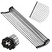 Roll-Up Dish Drying Rack 17,7"(L) x 11,8"(W) - Foldable Multipurpose Heat Resistant Large Stainless Steel Kitchen Rollup Dish Drainer Over Sink Mat