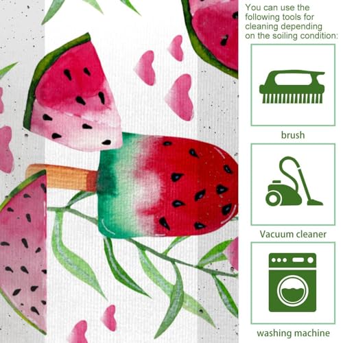Alfombrillas de cocina para decorar en verano, juego de 2 alfombras lavables con diseño de sandías 5