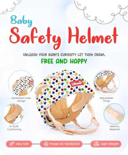 Image of Baby Safety Products Combo | LILTOES Baby Head Protector + Edge Guard for Safety of Kids 6M to 3 Years | Baby Safety Helmet with Corner Guard Protection (Apple+Corner)