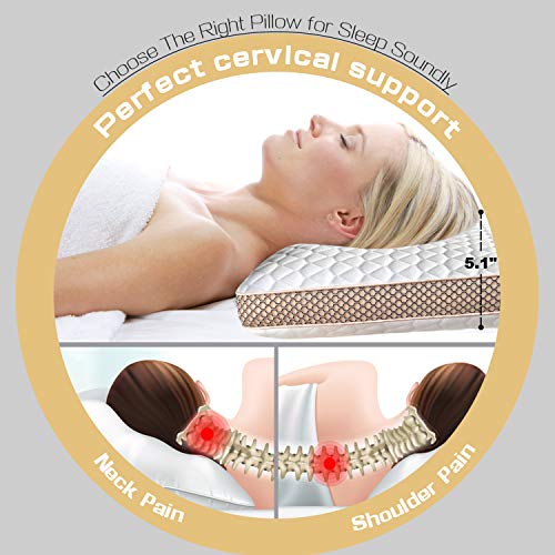Sofslee Memory Foam Pillows Standard Size, Medium Firm Pillow for Sleeping, Orthopedic Bed Pillow for Side, Back Sleepers, Ventilated Gel Foam Pillow with Washable Cover, 23.6" x 15.7"x 5.1" - image 2