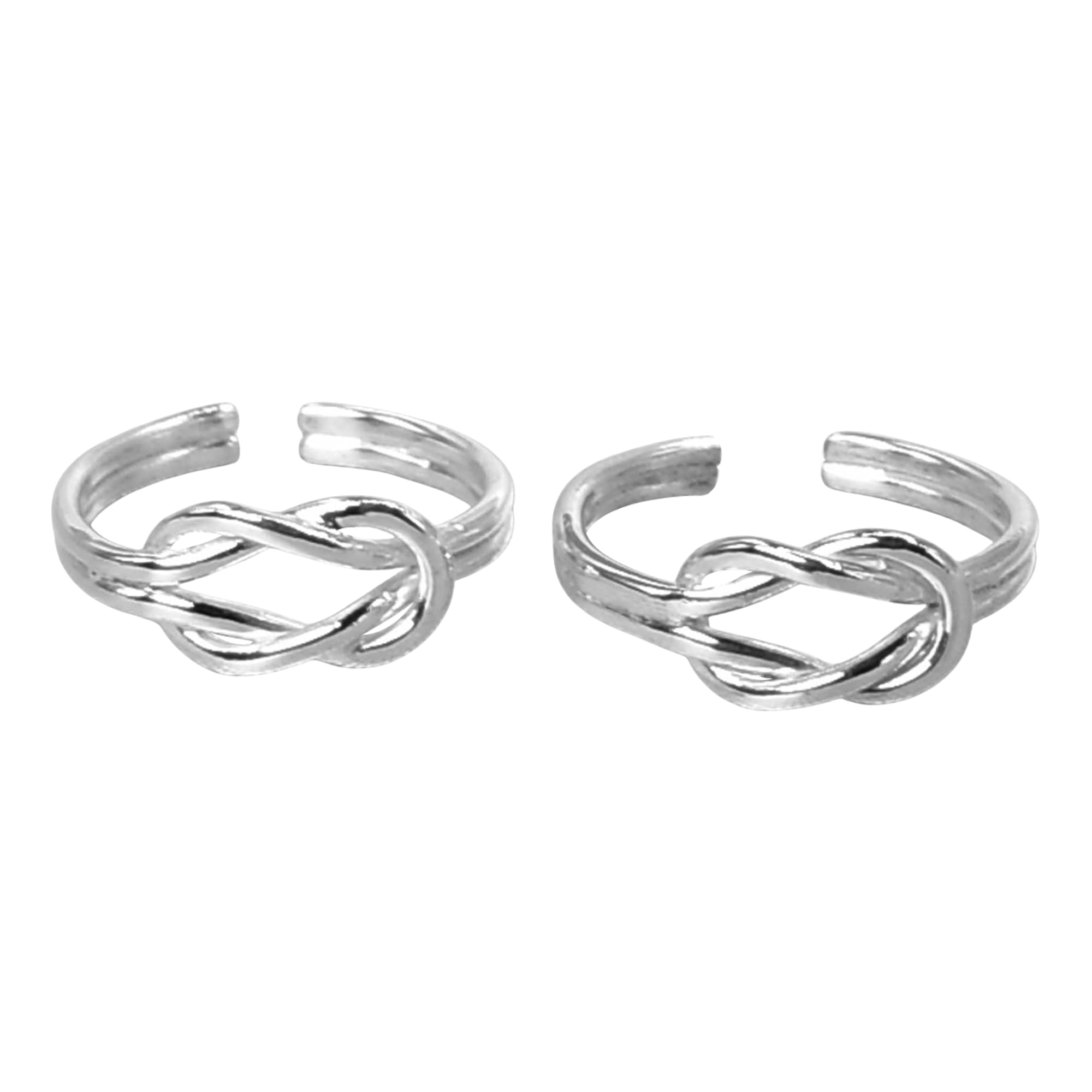 Double Knot Design Toe Ring Adjustable Band in 925 Sterling Silver Toe Ring For Women Ideal Gift For Birthdays-image-3