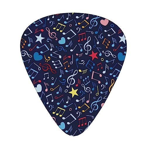 ハーツノートスター ギターピック Guitar Pick 12枚セット ティアドロップ型 エレキギター/アコースティックギター/クラシックギター/ベース等の練習に最適な12枚セット