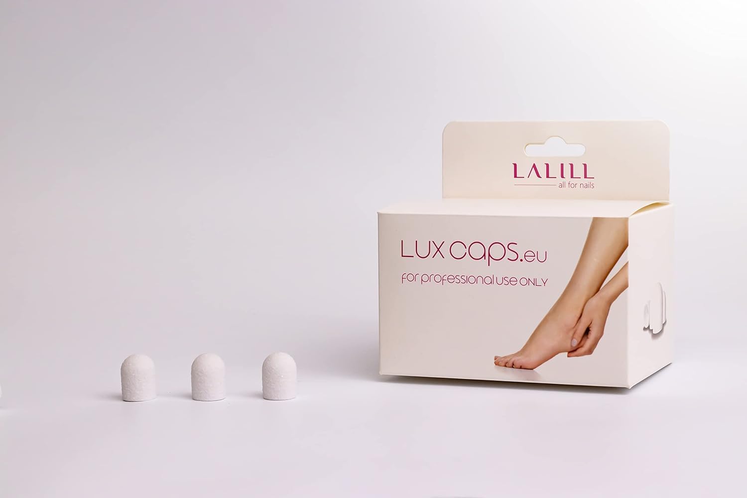 LALILL Cappucci Abrasivi 10mm Bianchi – Grana 150 – 100 Pezzi – Per Pedicure Elettrico, Podologia e Unghie - Accessori Fresa Professionale Piedi Manicure