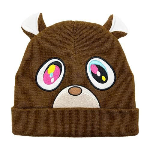 Kanye Bear Beanie - Knitted Hat with Cute Ears, Brown