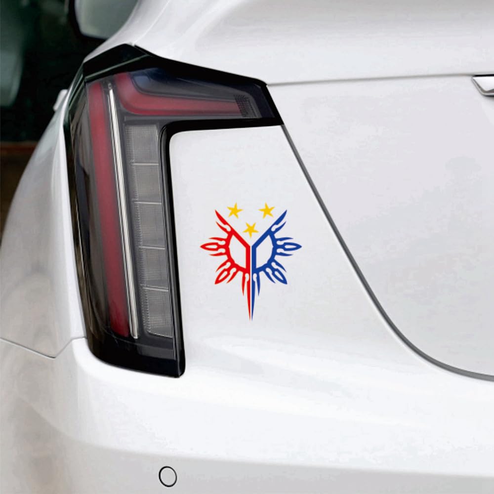 3S MOTORLINE 2 Pack 4'' Pilipinas Three Stars Sun Philippines Filipino Decal Sticker Car Vinyl no bkgrd