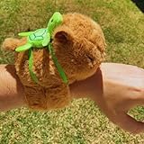 Capivara de Pelúcia com Mochila de Tartaruga – Brinquedo Interativo com Grip Enrolável e Cauda Giratória