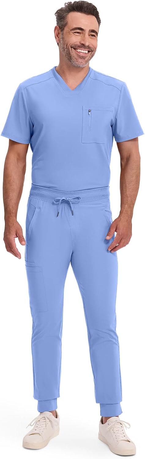 Cherokee Mens Mid Rise Jogger Scrub Pants with Zipper Cargo Pocket 360 Stretch Moisture Wicking PROTX2 Fabric - CK004A - Image 8