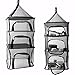 Desy & Feeci Camping Dry Net-4 Layer Outdoor Hanging Foldable Drying Rack, Camping Organizer Mesh Dryer Storage for Home Picnic BBQ Tableware/Dishes/Food/Vegetables/Fruit/Clothing (Black-Rectangle)